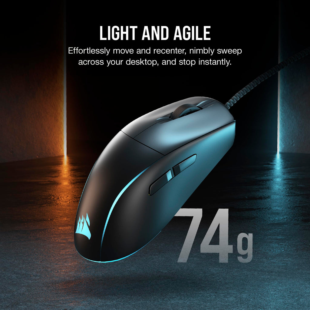 Corsair M75 Wired RGB Lightweight FPS Gaming Mouse � 26,000 DPI � Swappable Side Buttons � PC � Black