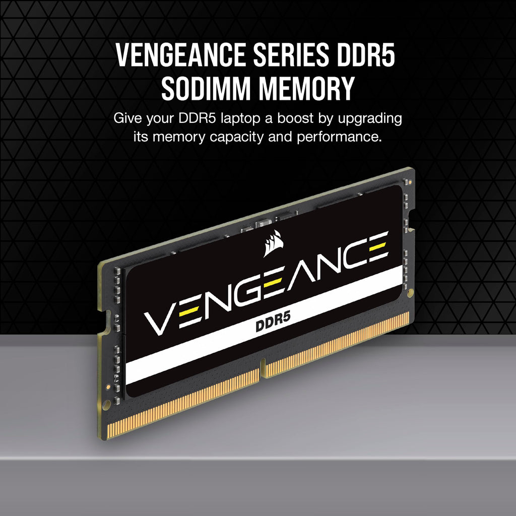 CORSAIR VENGEANCE SODIMM DDR5 RAM 32GB (1x32GB) Up to 5600MHz CL48 Intel XMP iCUE Compatible Computer Memory – Black (CMSX32GX5M1A5600C48)