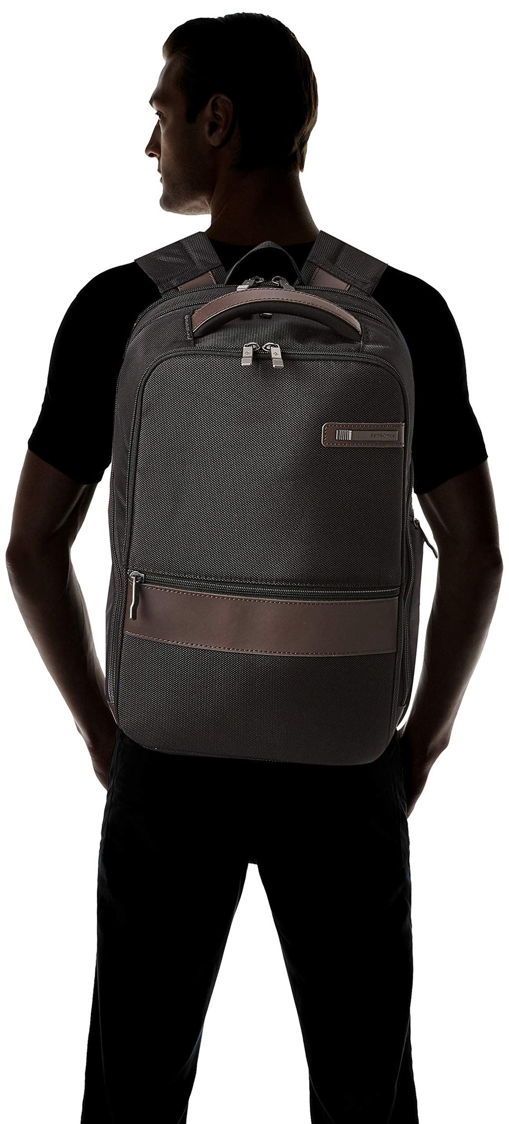 Samsonite Kombi Business Backpack, Black/Brown, 16.25 x 10.5 x 5-Inch, Kombi Business Backpack