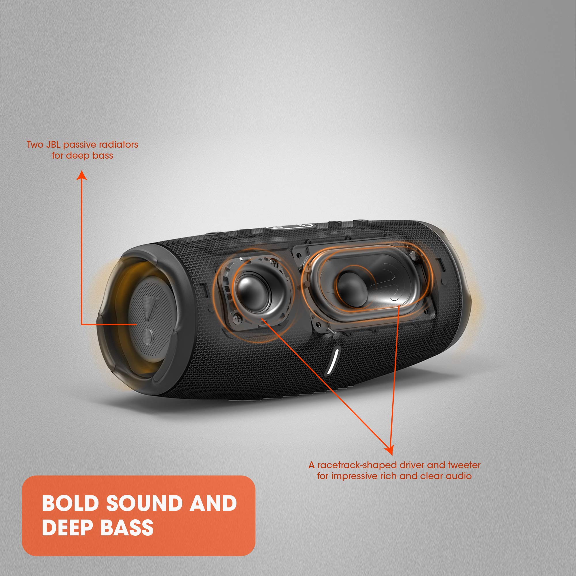 JBL Charge 5 Waterproof Portable Bluetooth Speaker Grey