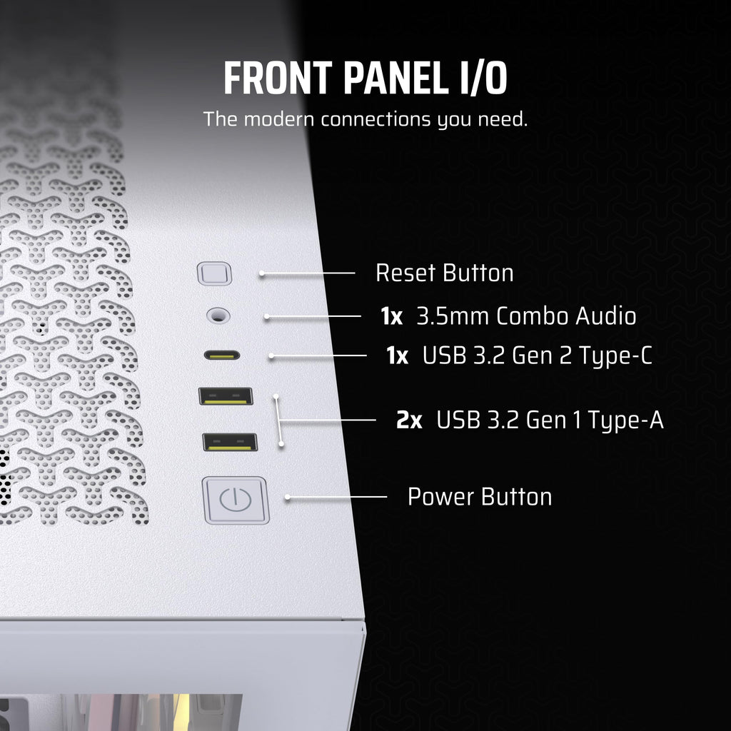 CORSAIR iCUE LINK 3500X RGB Mid-Tower ATX PC Case – Panoramic Tempered Glass – Reverse Connection Motherboard Compatible – 3x CORSAIR iCUE LINK RX120 RGB Fans Included – White