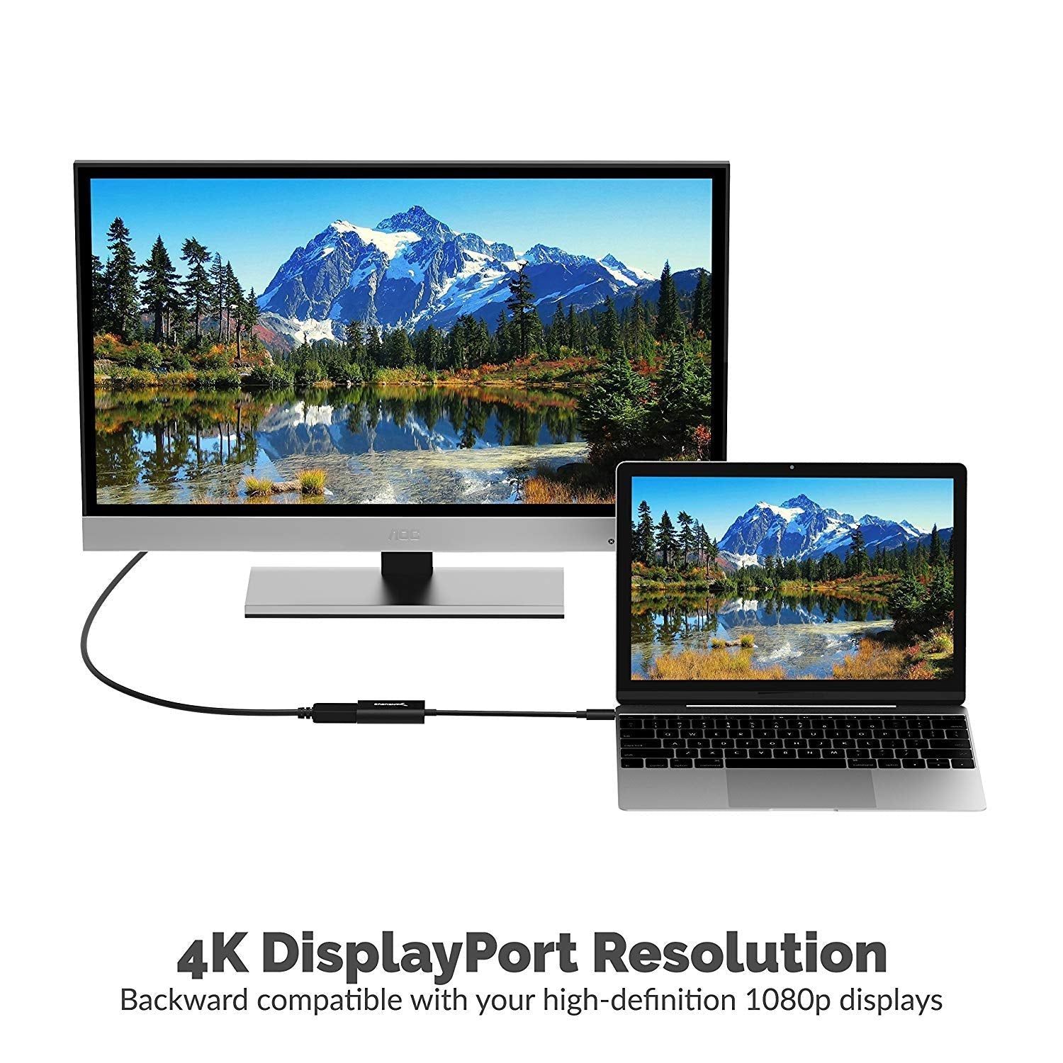 SABRENT Display Port USB C adapter, USB-C 3.2x1monitor converter supports 4K resolutions up to 3840 x 2160, compatible with PCs, notebooks, tablets, MacBooks, etc. (DA-DPUC)