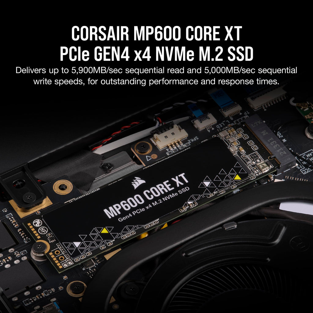Corsair MP600 CORE XT 2TB M.2 PCIe Gen4 NVMe SSD – Up to 5900MB/s – QLC NAND – M.2 2280 – For PCIe 4.0 Notebooks and Desktops – Black