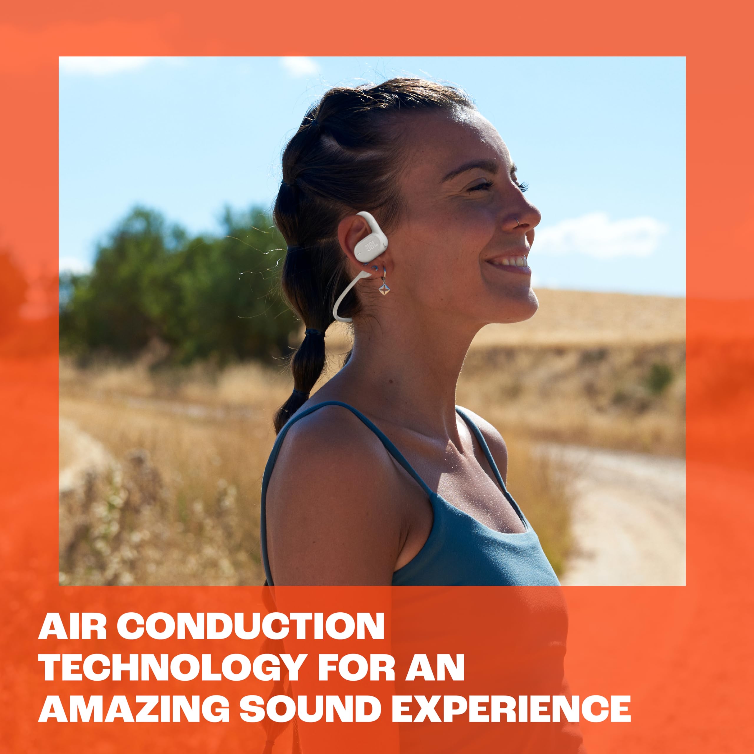 JBL SoundGear Sense - True Wireless Open-Ear Headphones, JBL OpenSound Technology, Splash and dust Resistant, 4 mics for Crisp, Clear Calls, Up to 24 Hours of Battery Life, Plus Speed Charge (Black)