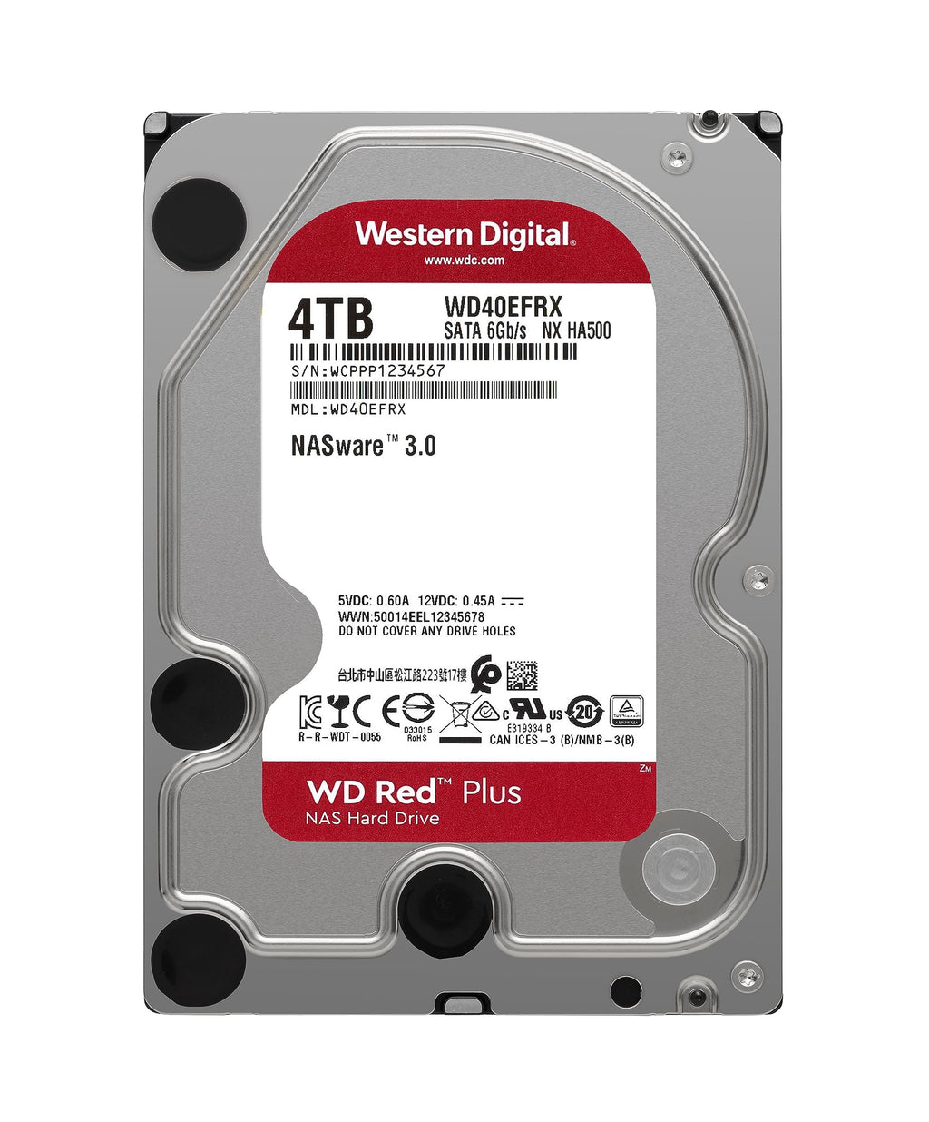 Western Digital 4TB Intellipower SATA 6Gb/s 64 MB Cache 3.5-Inch NAS Desktop Hard Disk Drive - Red (WD40EFAX)