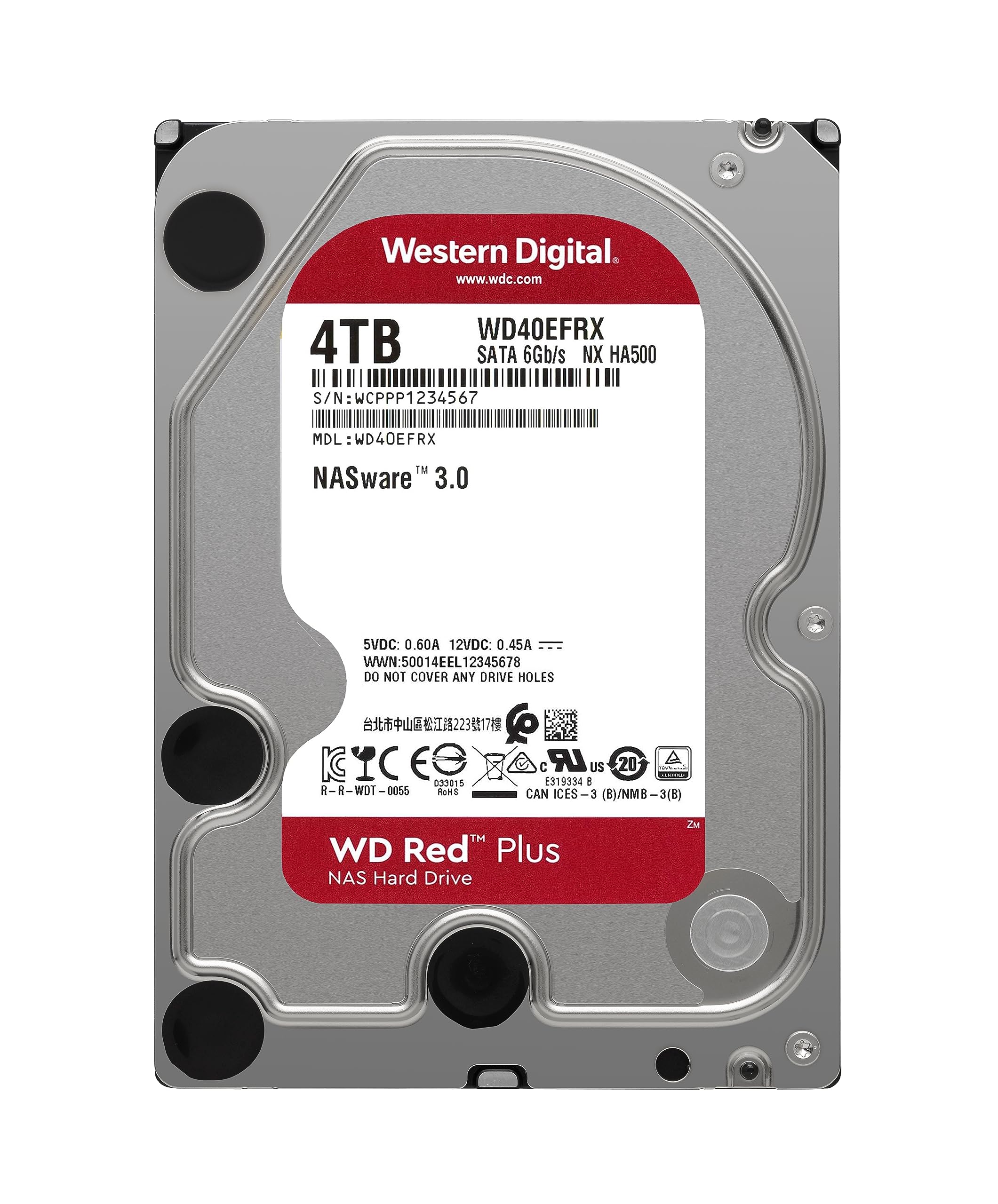 Western Digital 4TB Intellipower SATA 6Gb/s 64 MB Cache 3.5-Inch NAS Desktop Hard Disk Drive - Red (WD40EFAX)