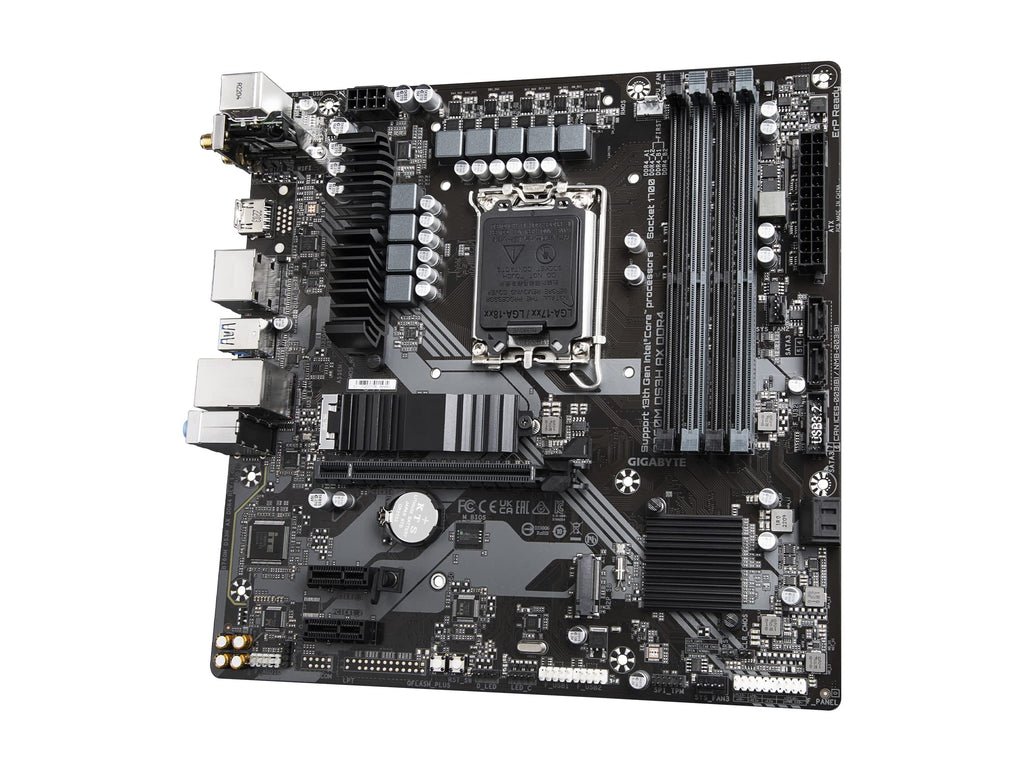 GIGABYTE B760M DS3H AX DDR4 (LGA 1700/ Intel/ B760/ M-ATX/ DDR4/ 2* M.2/ PCIe 4.0/ USB 3.2 Gen 2 Type-C/WiFi 6E/ 2.5GbE LAN/Q-Flash Plus/PCIe EZ-Latch/Gaming Motherboard)
