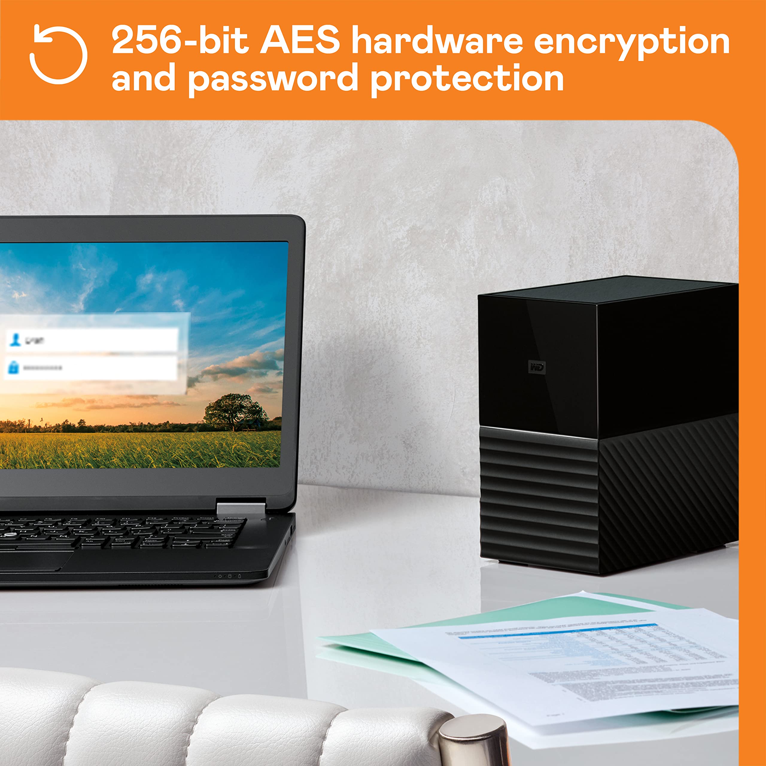 WD 28TB External Hard Drive My Book Duo Desktop RAID, USB 3.1, with Password Protection and Auto Backup Software - WDBFBE0280JBK-NESN