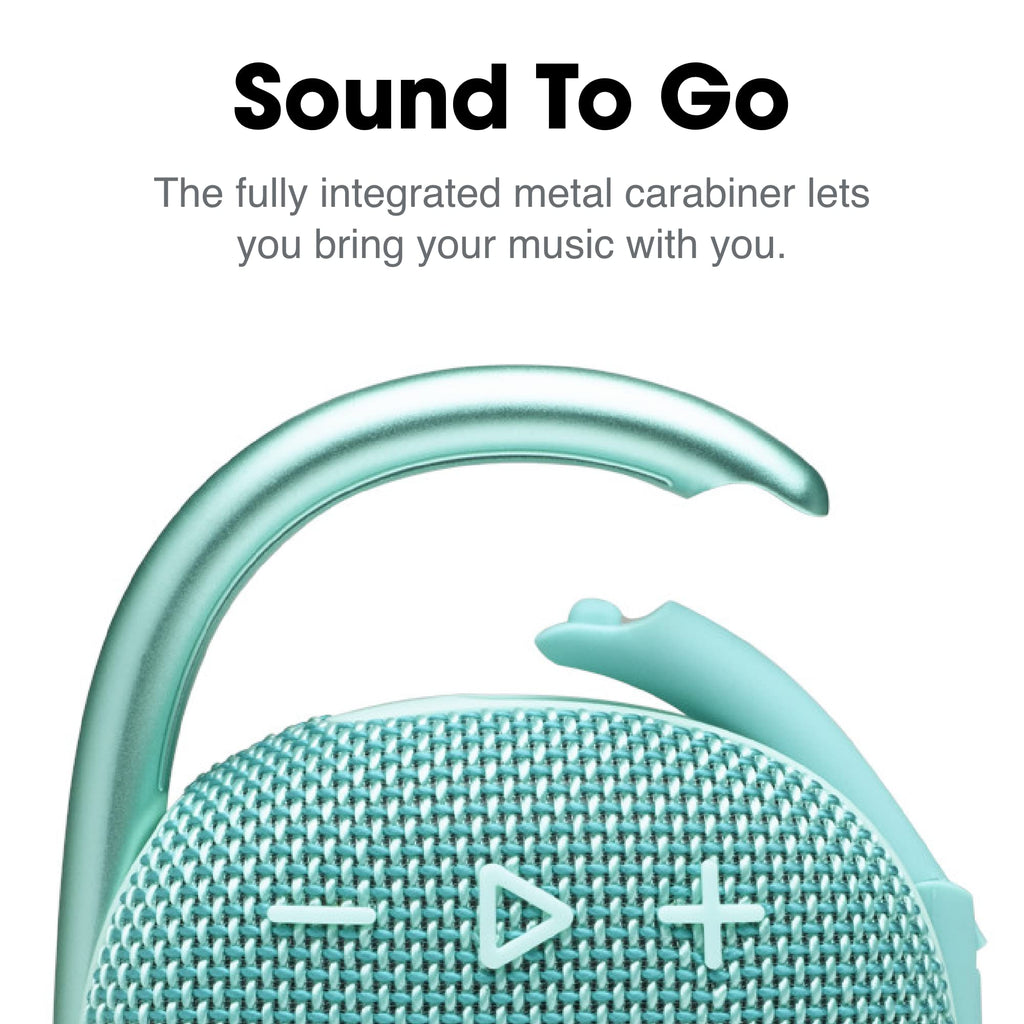 OLKIEQZ Clip 4: Portable Speaker with Bluetooth, Built-in Battery, Waterproof and Dustproof Feature - Teal