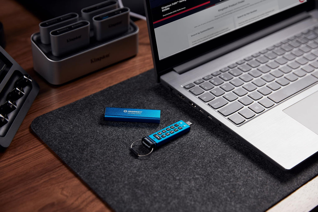 Kingston IronKey Keypad 200C Type-C hardware-encrypted USB Flash Drive FIPS 140-3 Level 3 (Pending) with XTS-AES 256-bit Hardware Encryption -IKKP200C/64GB