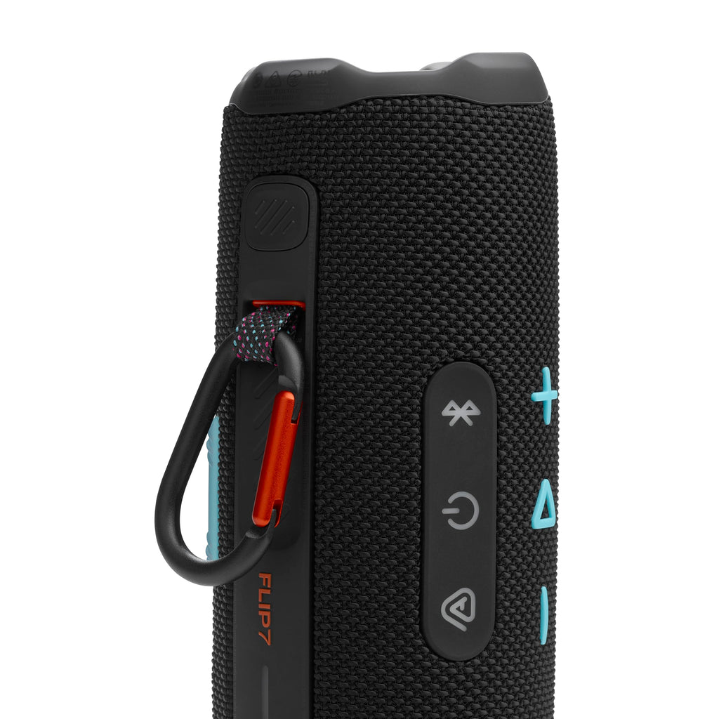 JBL Flip 7 - Portable Waterproof and Drop-Proof Speaker, Bold Pro Sound with AI Sound Boost, 16Hrs of Playtime, and PushLock System with Interchangeable Accessories (Black/Orange)