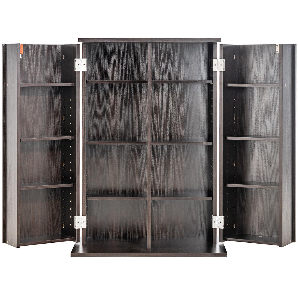 VEVOR Media Storage Cabinet, DVD Cabinet with Doors and Shelves, CD Storage Holds up to 576 CDs, Adjustable DVD Shelf, Protects & Organizes Music, Movie, Video Games or Collections-Espresso