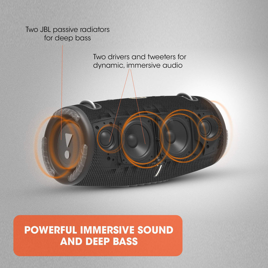 JBL Xtreme 3 Portable Bluetooth Speaker, Powerful Sound and Deep Bass, IP67 Waterproof, 15 Hours Playtime, Power Bank, PartyBoost for Pairing with Multiple Speakers (Black)