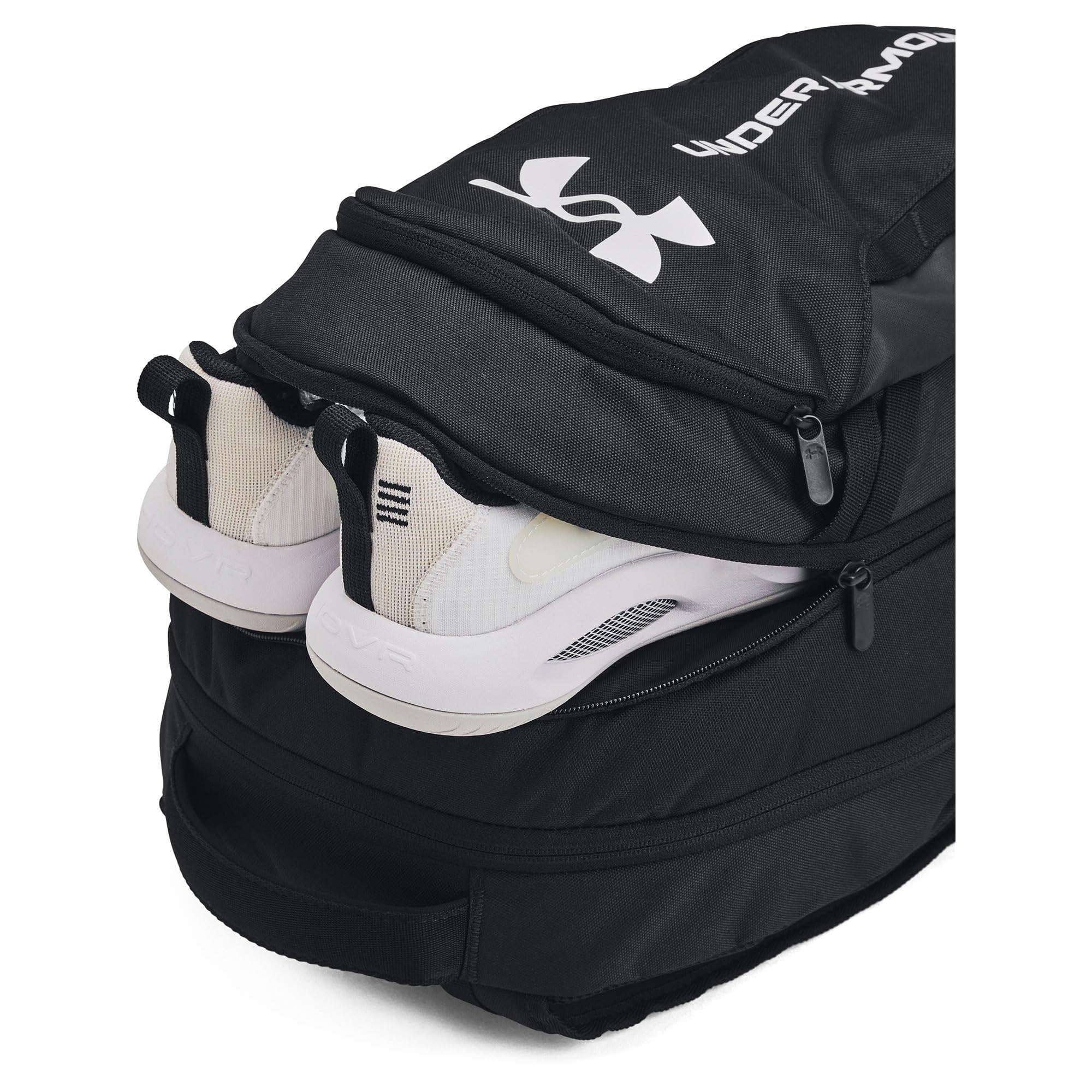 Under Armour Men's 29L Hustle 6 Backpack, Black/White, One Size
