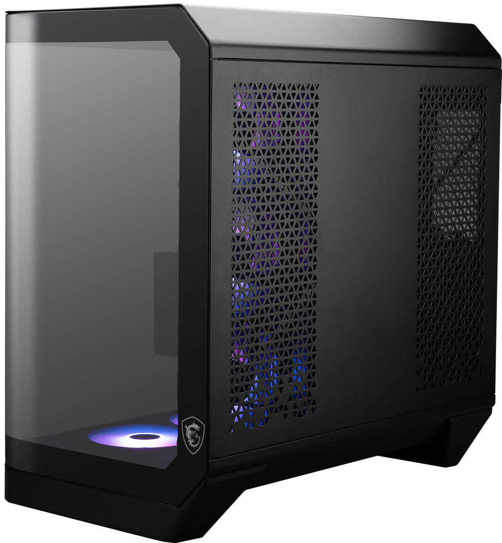 MSI MAG PANO 120R PZ - ATX Mid-Tower Gaming PC Case - 270-degree Tempered Glass Panel - Liquid Cooling Support up to 360mm Radiator - Pre-Installed 7 ARGB Fans - VGA Bracket