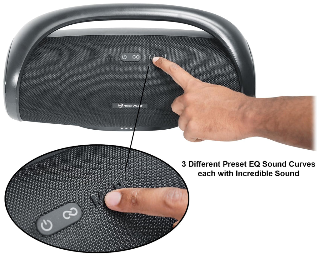 Rockville Canon-XXL Portable Bluetooth Speaker Subwoofer 60W TWS 24H Battery Waterproof EQ SD/USB AUX Perfect for Party Outdoor Use