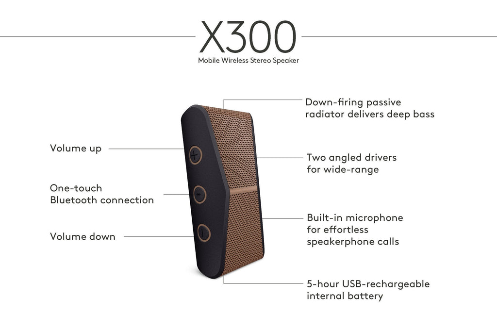 Logitech Mobile Speaker Stereo Wireless X300 984-000392 Copper (Black)