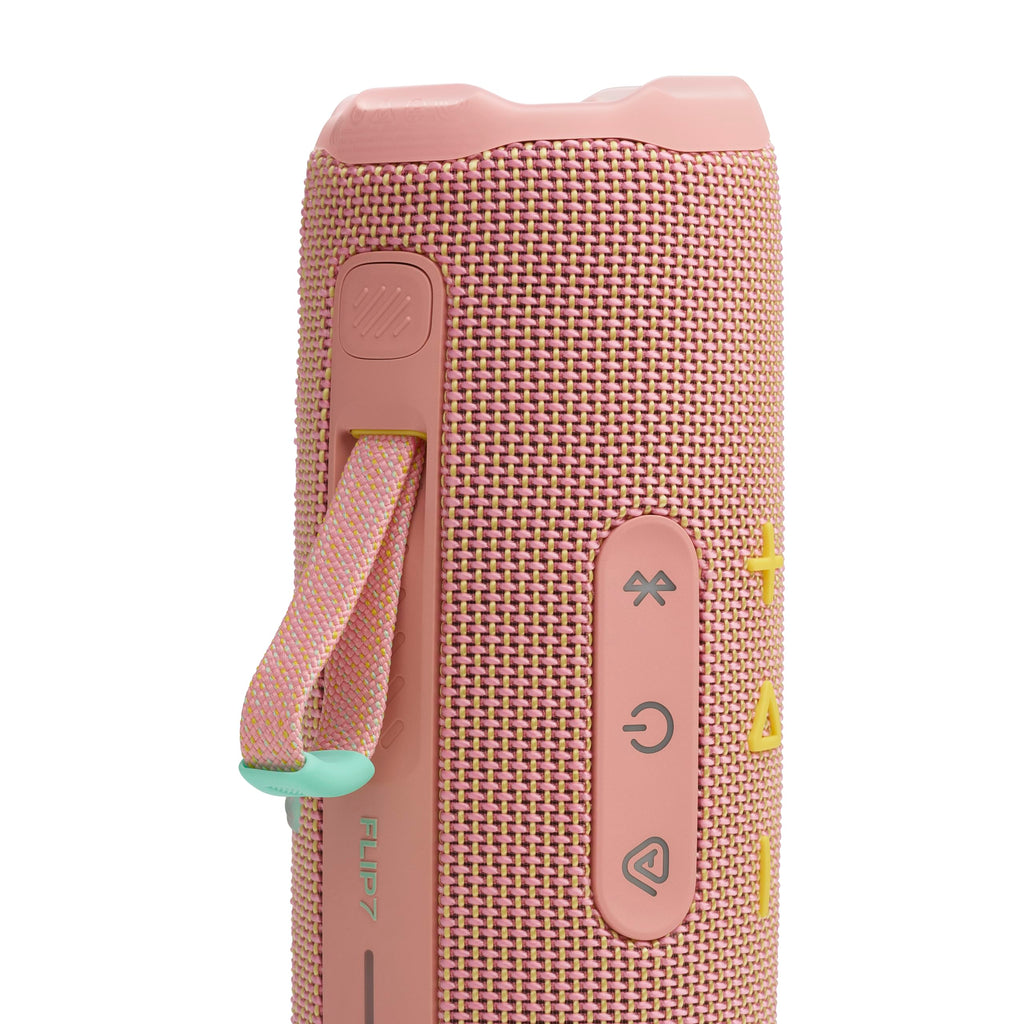 JBL Flip 7 - Portable Waterproof and Drop-Proof Speaker, Bold Pro Sound with AI Sound Boost, 16Hrs of Playtime, and PushLock System with Interchangeable Accessories (Pink)