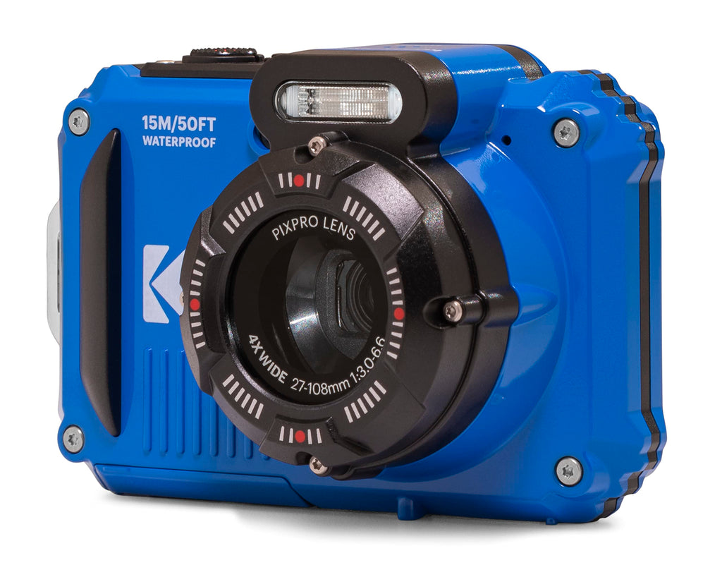KODAK Pixpro WPZ2 - 16M Pixel Compact Digital Camera, Waterproof to 15m, Shockproof, 720p Video, 2.7" LCD Screen - Li-ion Battery, Blue