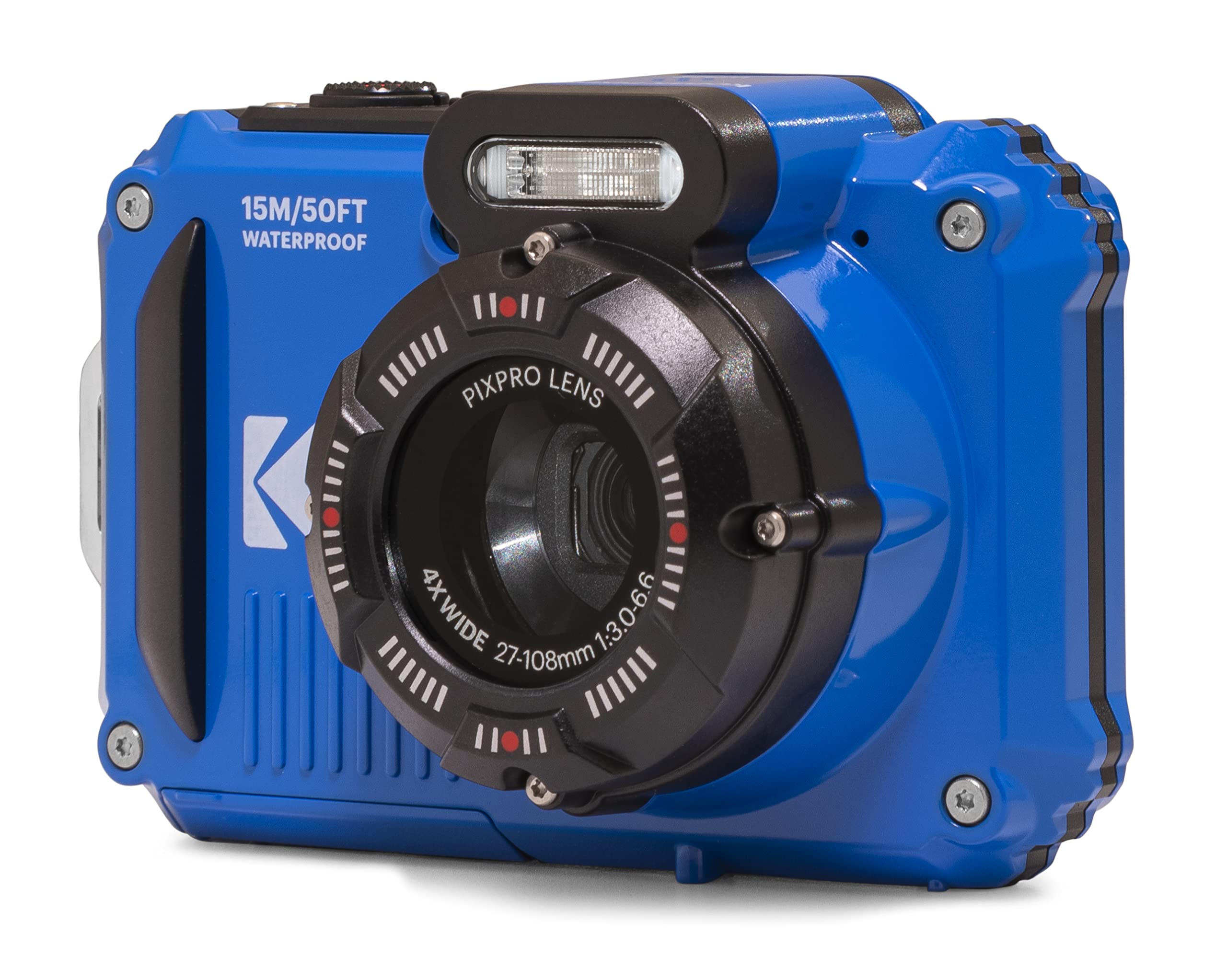 KODAK Pixpro WPZ2 - 16M Pixel Compact Digital Camera, Waterproof to 15m, Shockproof, 720p Video, 2.7" LCD Screen - Li-ion Battery, Blue