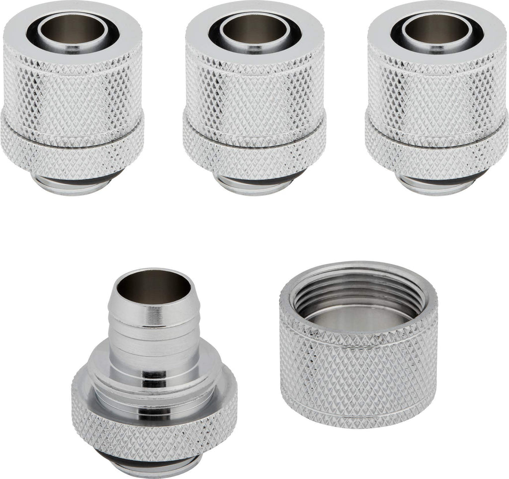 Corsair Hydro X XF Chrome Brass 10/13mm G1/4" Softline Compression Fittings - Four Pa