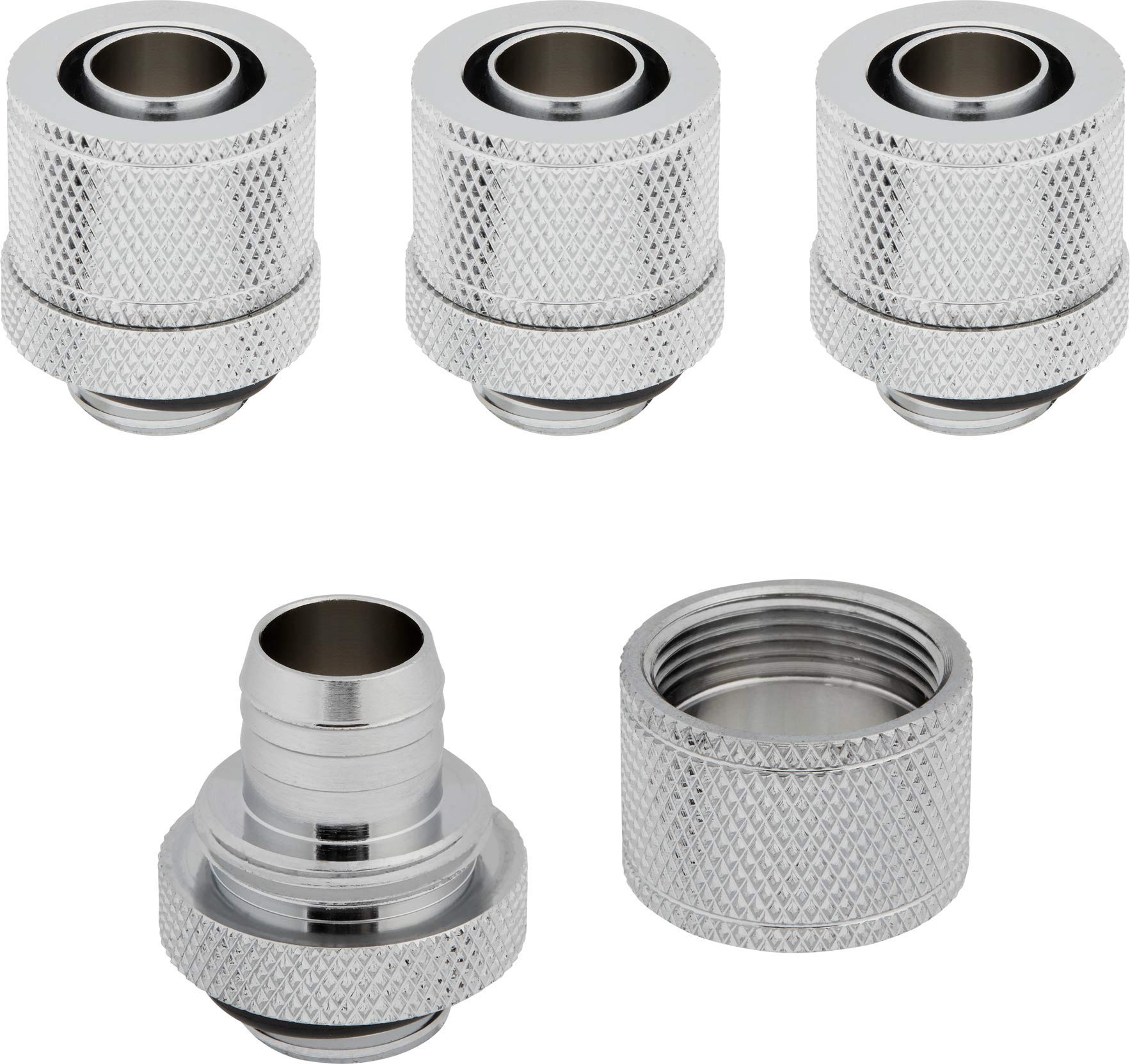 Corsair Hydro X XF Chrome Brass 10/13mm G1/4" Softline Compression Fittings - Four Pa