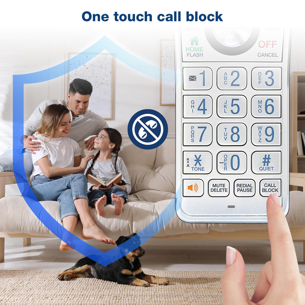 VTech IS8151-2 Super Long Range 2 Handset DECT 6.0 Cordless Phone for Home with Answering Machine, 2300 ft Range, Call Blocking, Bluetooth, Headset Jack, Power Backup, Intercom, Expandable to 12 HS