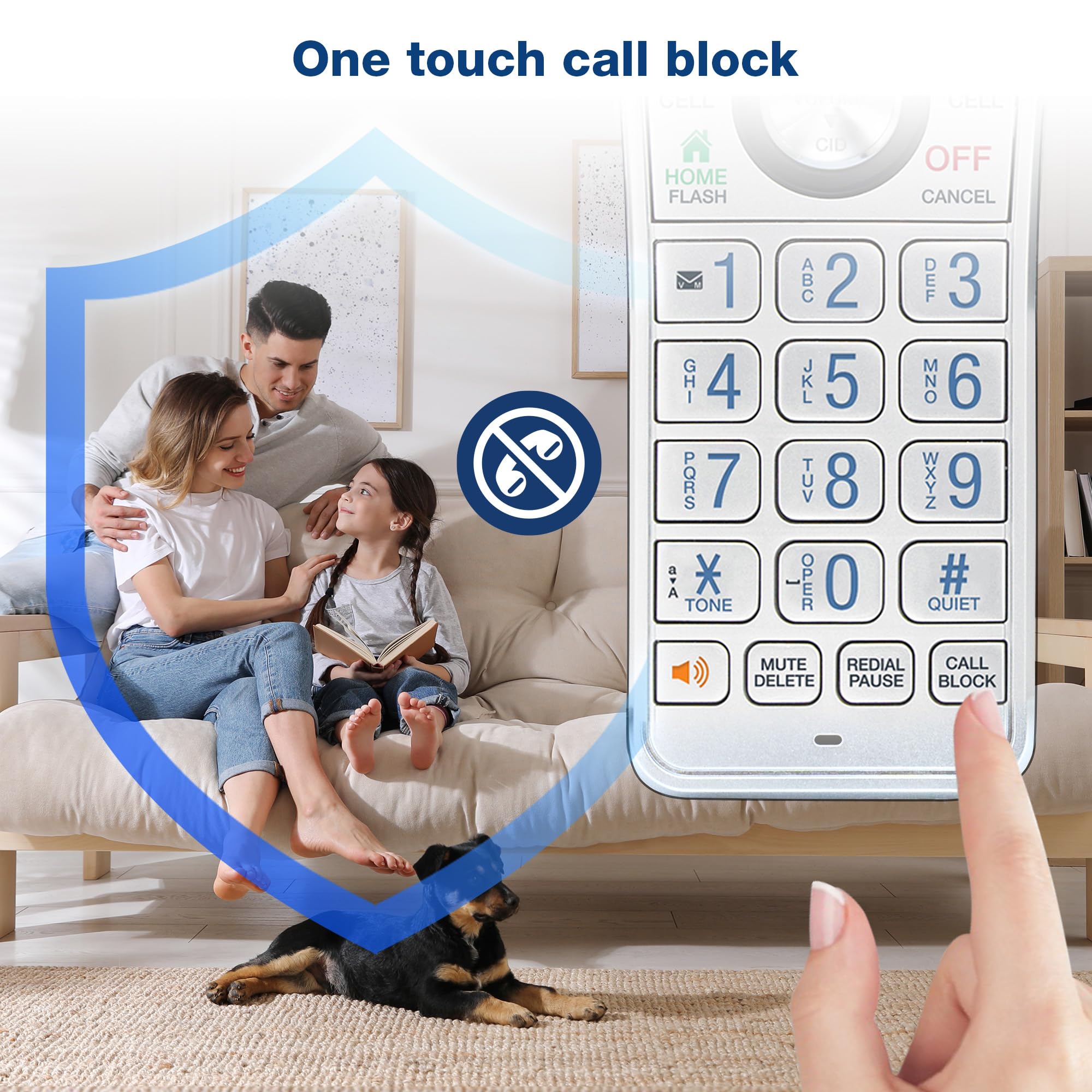VTech IS8151-2 Super Long Range 2 Handset DECT 6.0 Cordless Phone for Home with Answering Machine, 2300 ft Range, Call Blocking, Bluetooth, Headset Jack, Power Backup, Intercom, Expandable to 12 HS