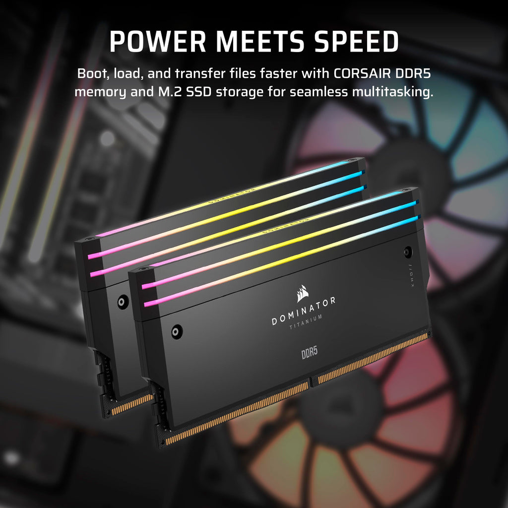 Corsair Vengeance a5100 Gaming PC – Liquid Cooled AMD Ryzen 7 7800X3D CPU – NVIDIA GeForce RTX 5080 GPU – 32GB Dominator Titanium RGB DDR5 Memory – 2TB M.2 SSD – Black