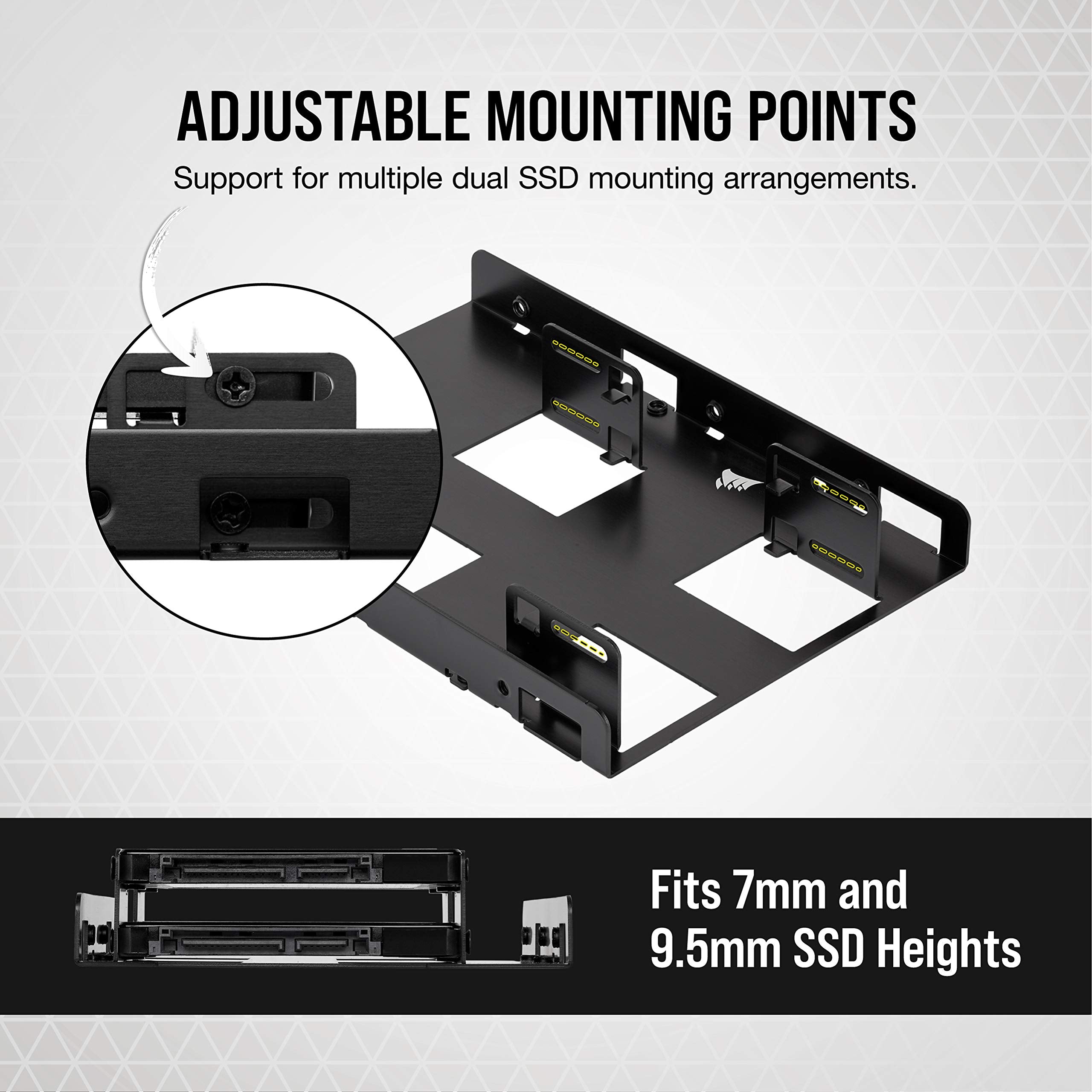 Corsair Dual SSD Mounting Bracket (3.5� Internal Drive Bay to 2.5", Easy Installation) Black