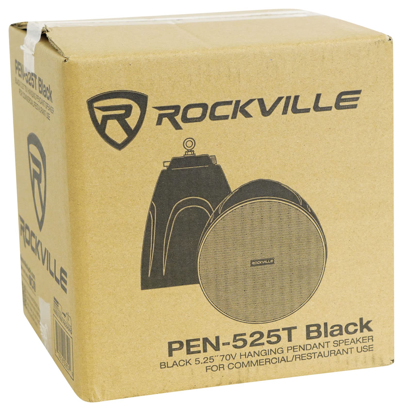 Rockville PEN-525T Black 5.25" 70V Hanging Pendant Speaker Commercial/Restaurant