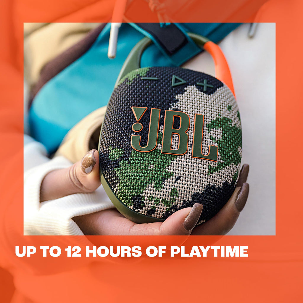 JBL Clip 5 - Ultra-Portable, Waterproof & Dustproof Bluetooth Speaker, Big Pro Sound with punchy bass, Integrated carabiner, Up to 12 Hours of Play, Made in part with recycled materials (Red)