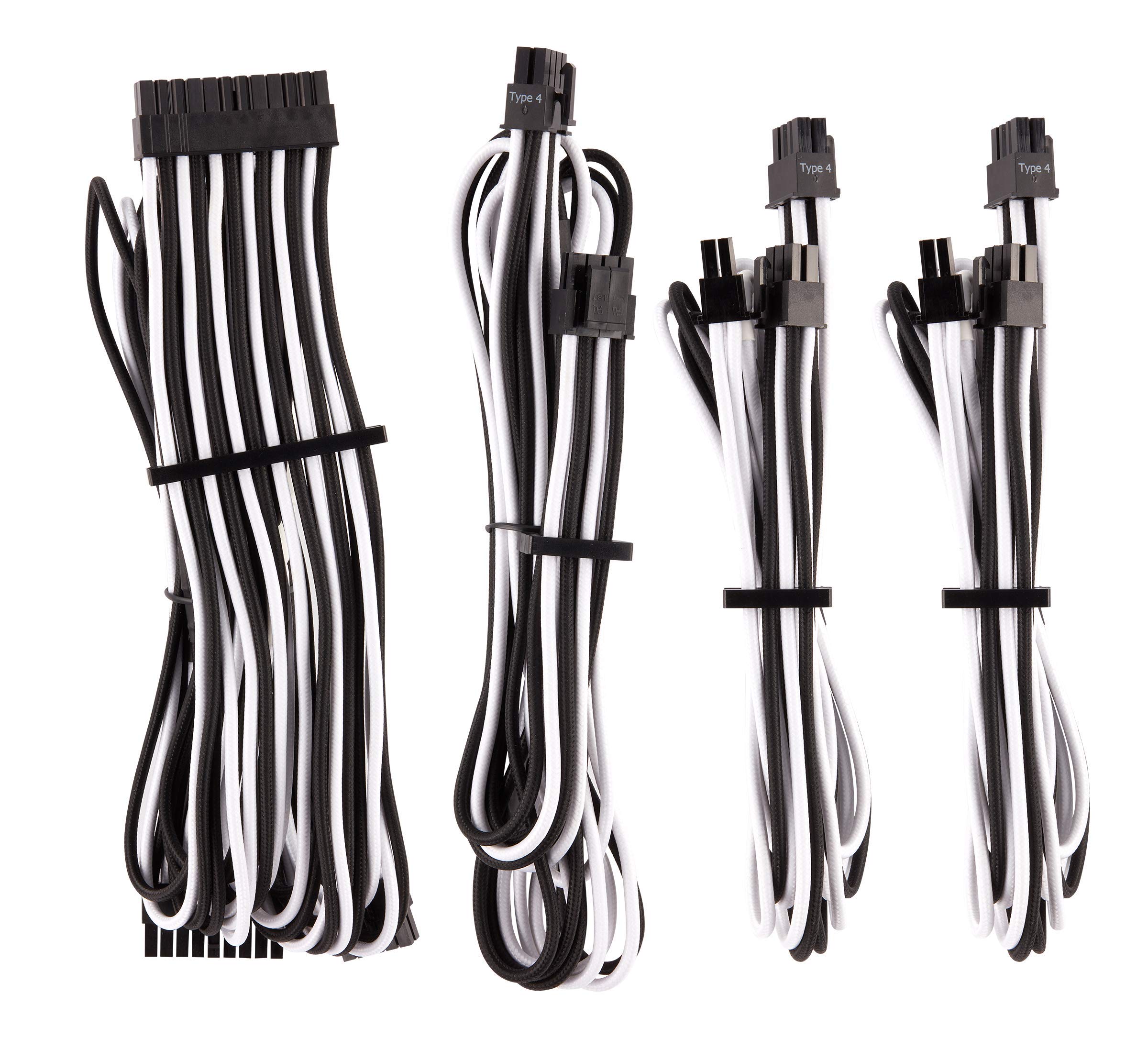 Corsair Premium Individually Sleeved PSU Cables Starter Kit Type 4 Gen 4 – White/Black