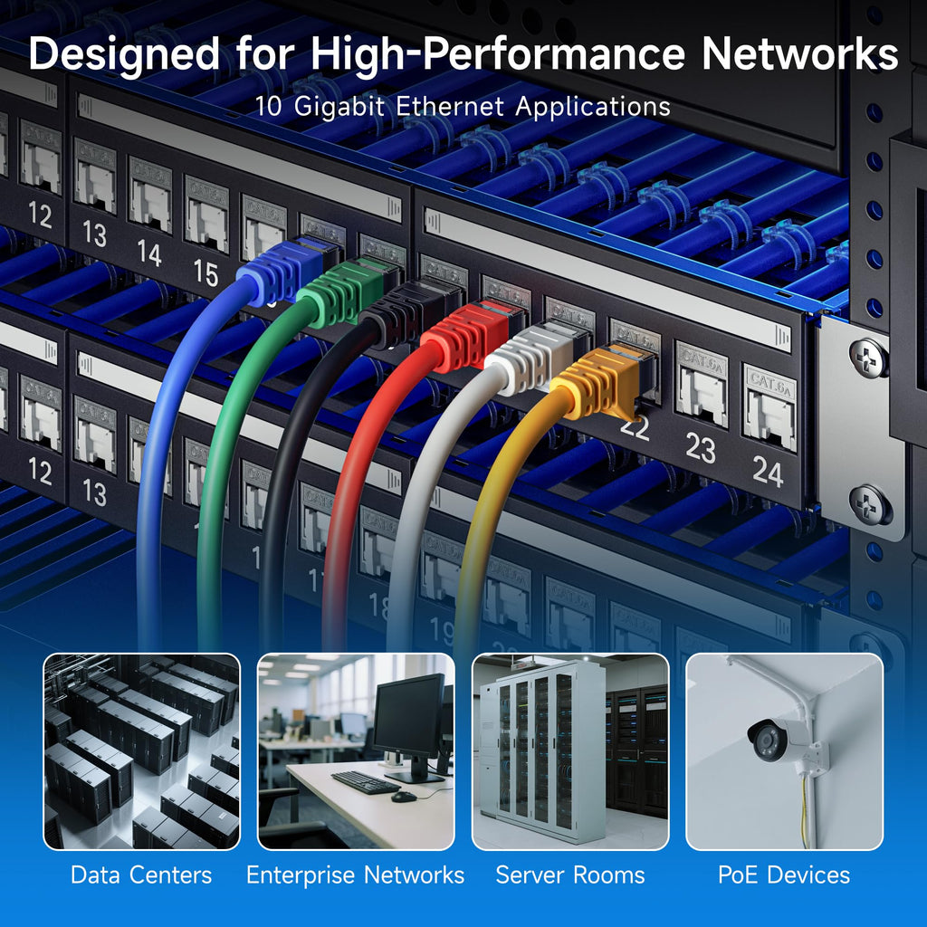 Cable Matters UL Listed 10Gbps 12-Pack RJ45 Shielded Cat6A / Cat6 Keystone Jack with Integrated Shutter