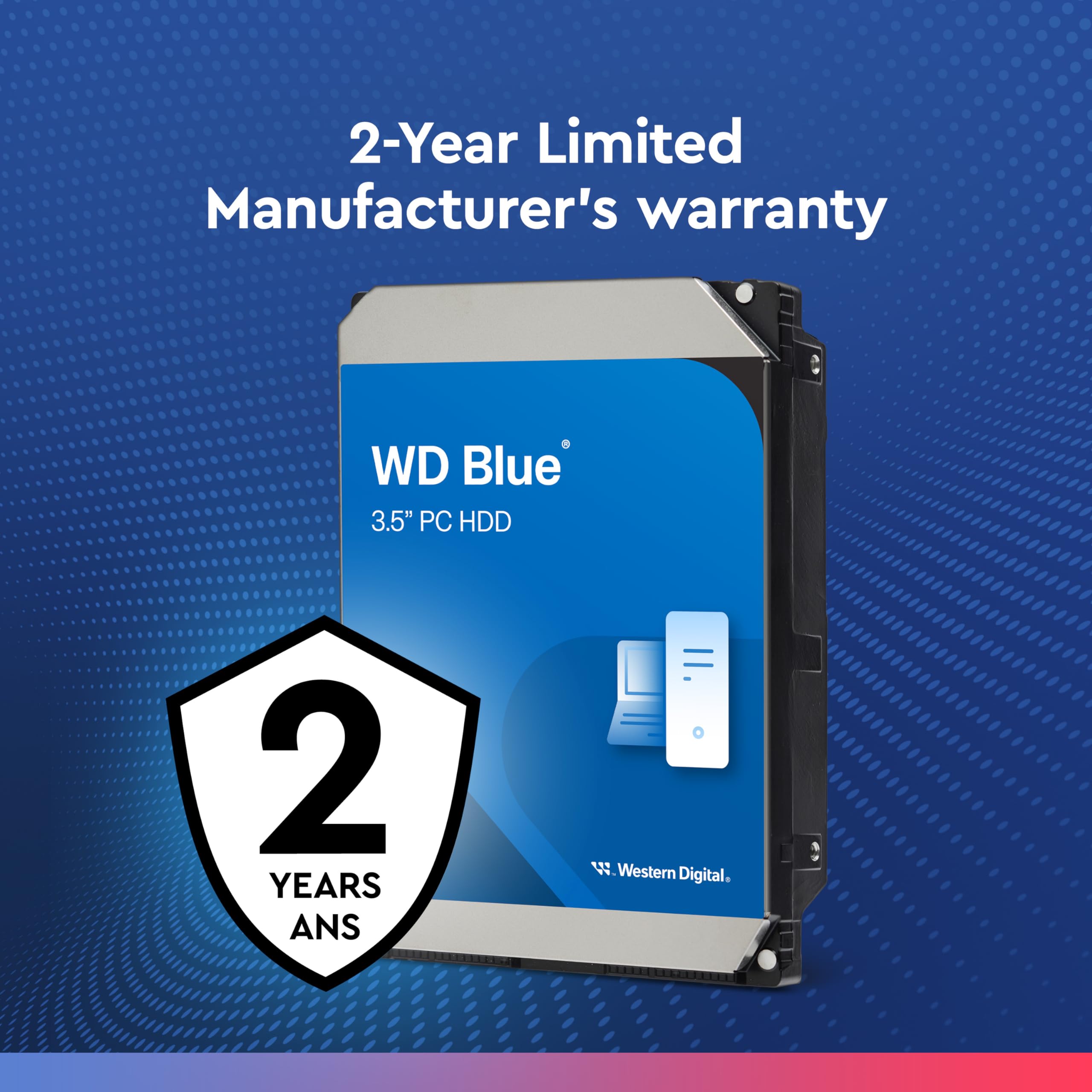 WD Blue 8TB 3.5" Internal Hard Drive - 5400 RPM Class, SATA 6 Gb/s, 256MB Cache, 2 Year Warranty