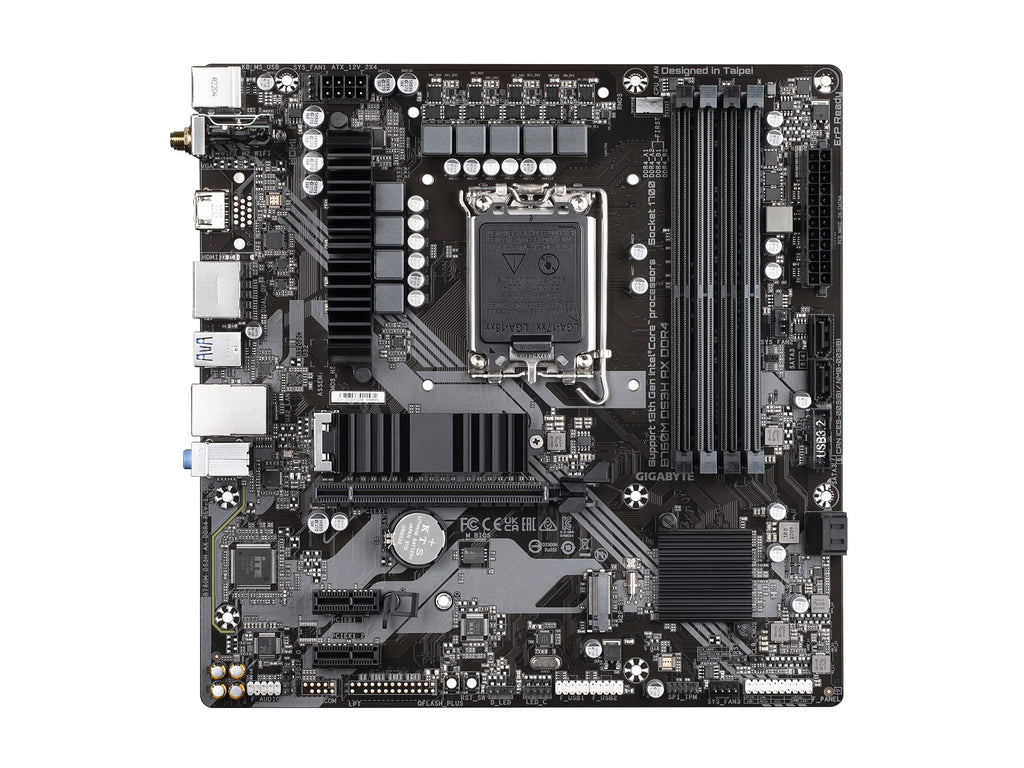 GIGABYTE B760M DS3H AX DDR4 (LGA 1700/ Intel/ B760/ M-ATX/ DDR4/ 2* M.2/ PCIe 4.0/ USB 3.2 Gen 2 Type-C/WiFi 6E/ 2.5GbE LAN/Q-Flash Plus/PCIe EZ-Latch/Gaming Motherboard)