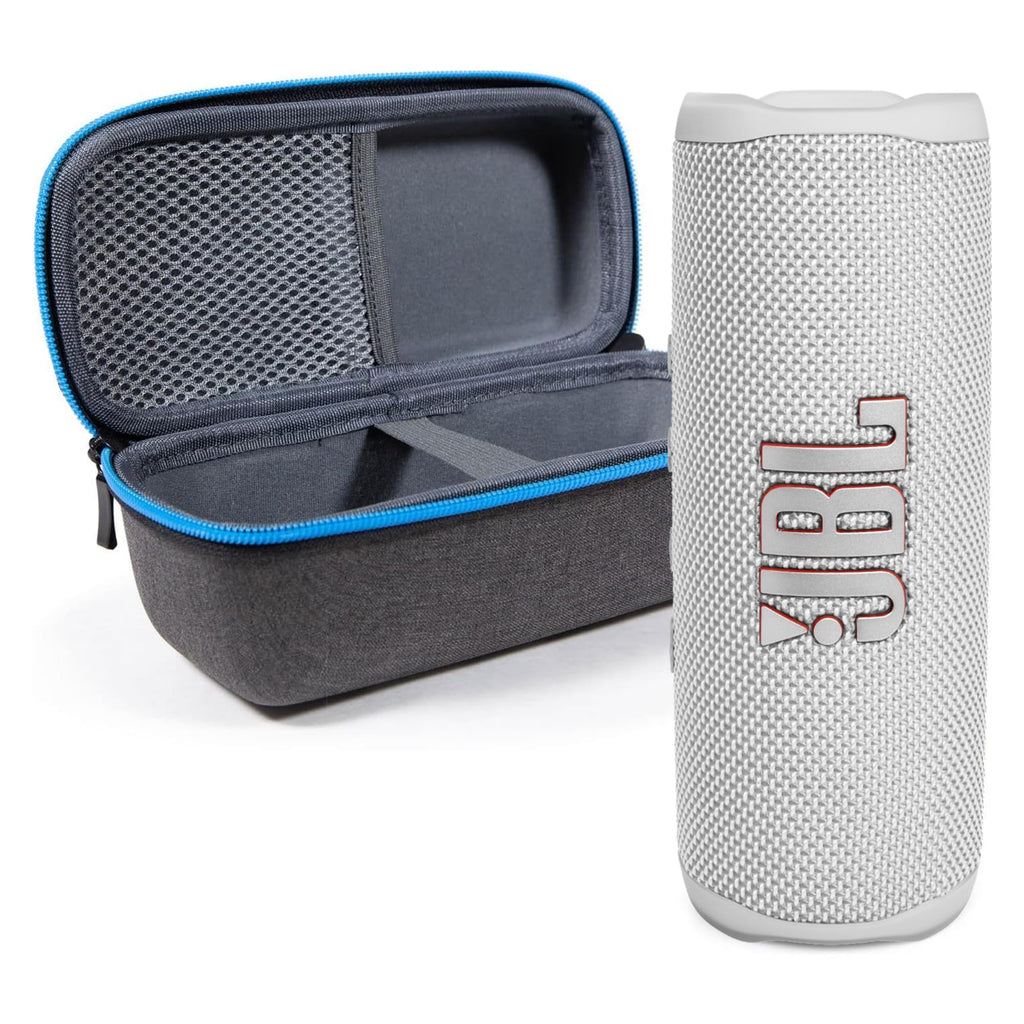 JBL Flip 6 (White) + Bundle with divvi! Protective Hardshell Case (Black)