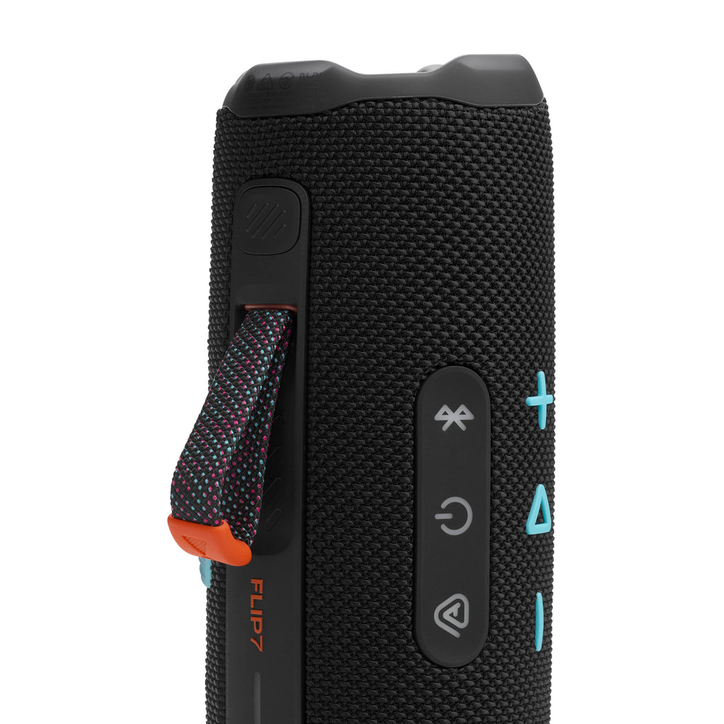 JBL Flip 7 - Portable Waterproof and Drop-Proof Speaker, Bold Pro Sound with AI Sound Boost, 16Hrs of Playtime, and PushLock System with Interchangeable Accessories (Black/Orange)