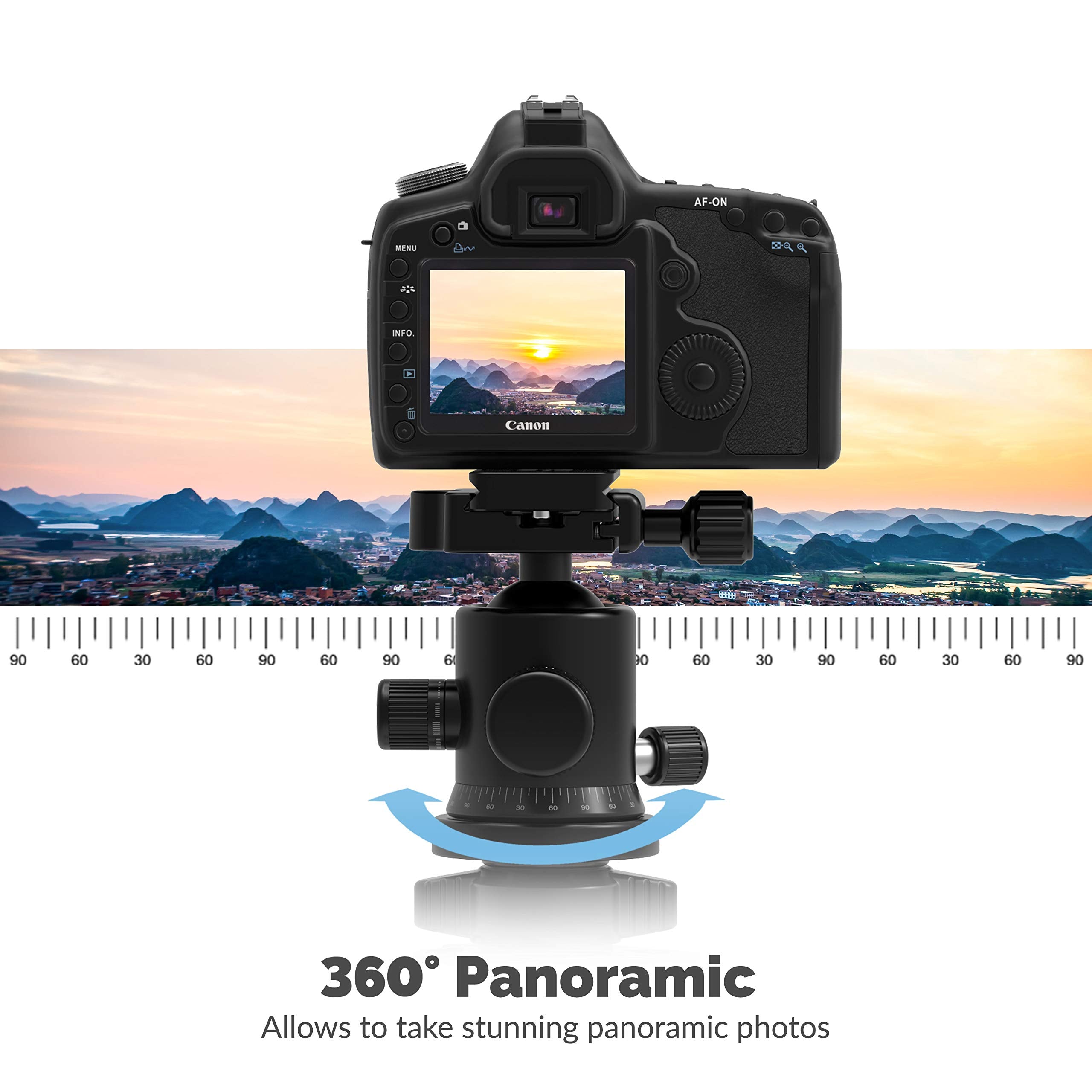 Sabrent 69 Inch Carbon Fiber Tripod With 360 Degree Camera Mount (TP-CF69)