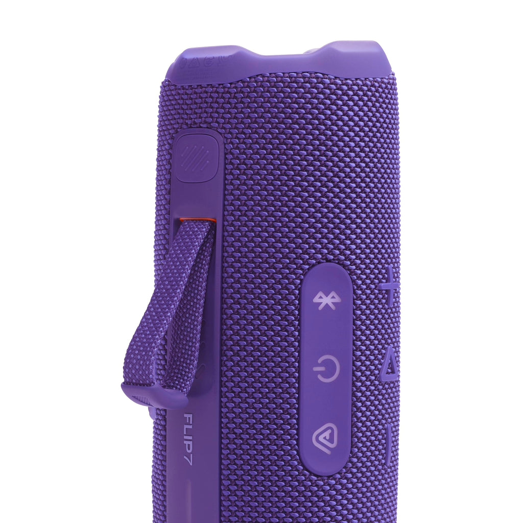 JBL Flip 7 Portable Waterproof and Drop Proof Speaker, Pro Bold Sound with AI Sound Boost, 16 Hours Battery Life and PushLock System with Interchangeable Accessories (Purple)
