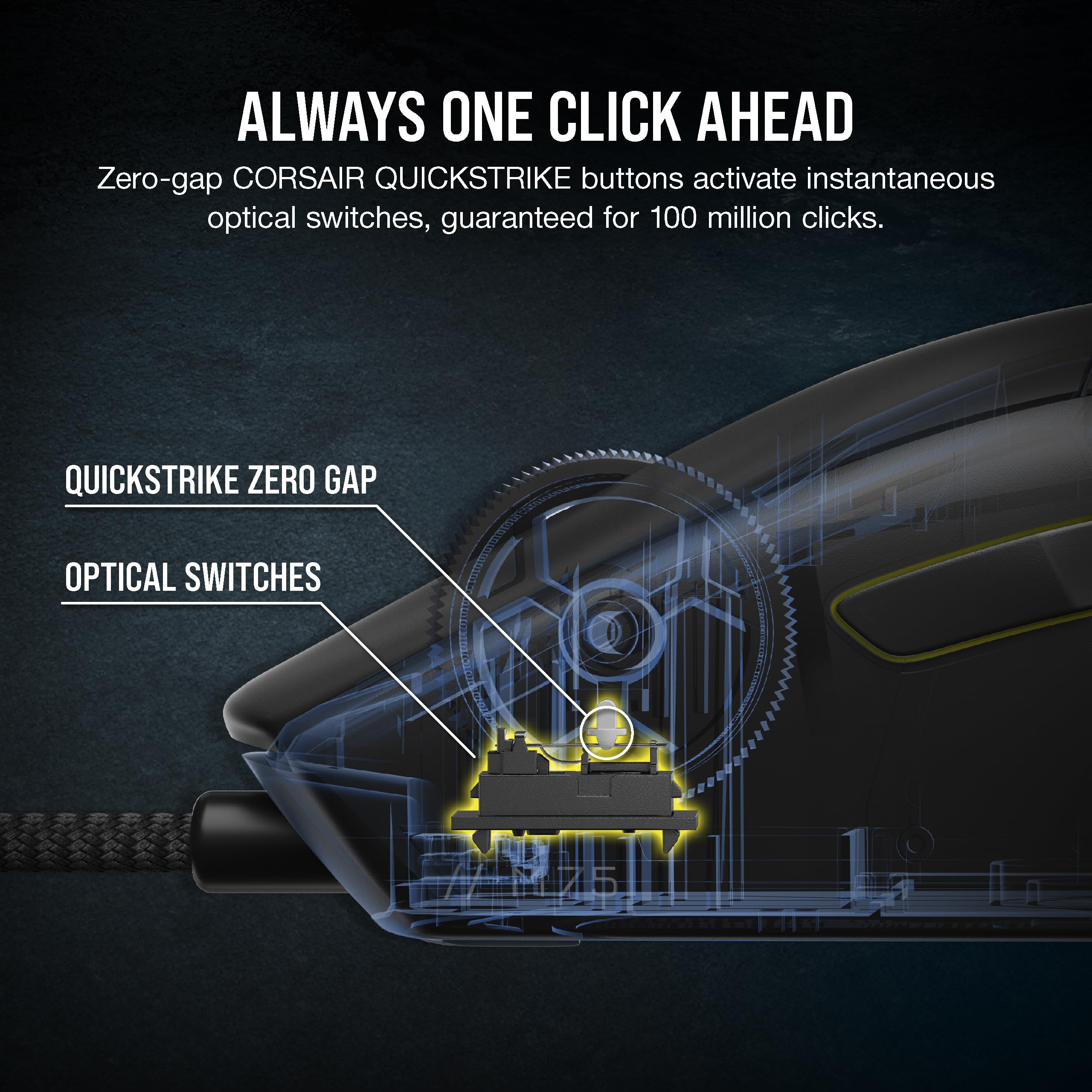 Corsair M75 Wired RGB Lightweight FPS Gaming Mouse � 26,000 DPI � Swappable Side Buttons � PC � Black