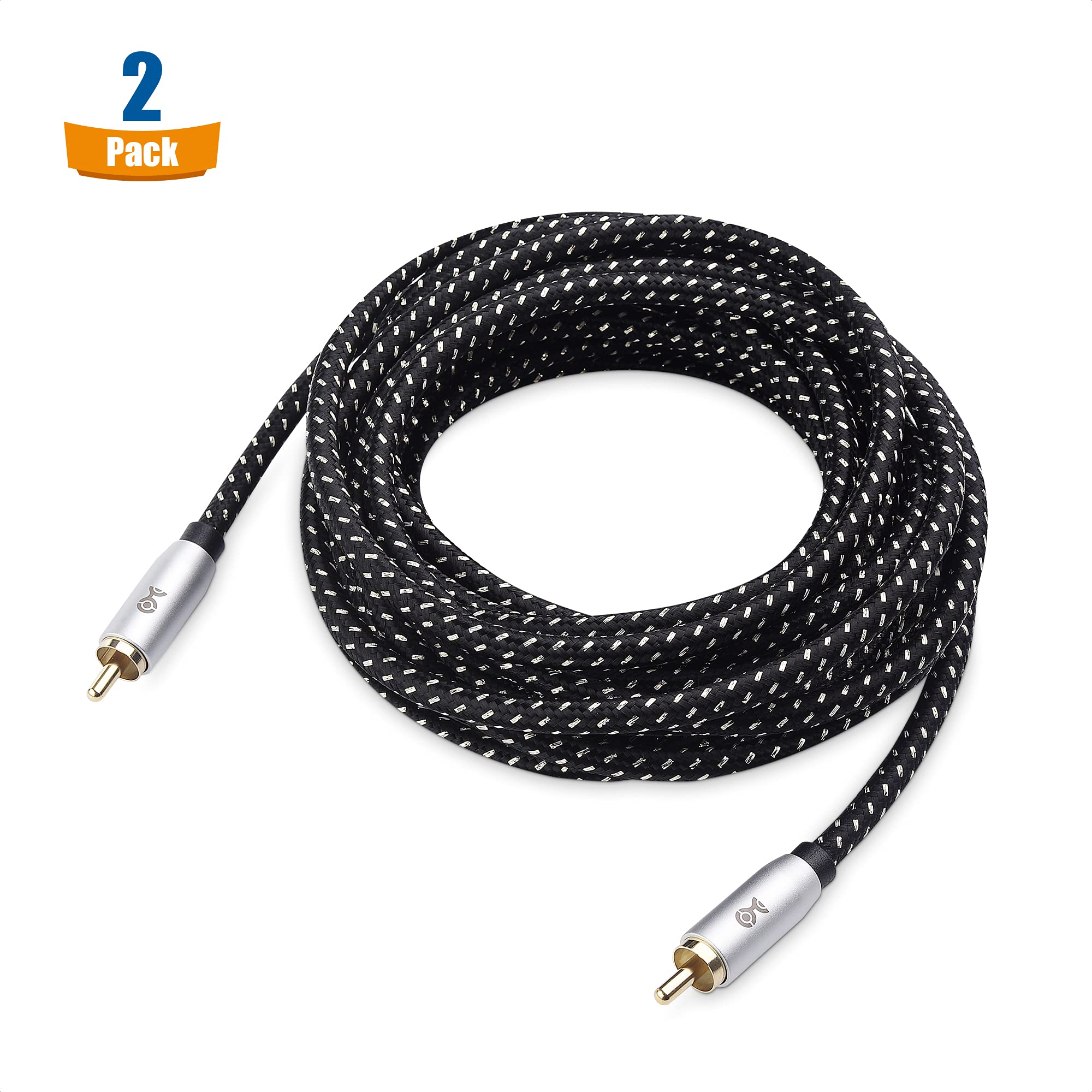 Cable Matters 2-Pack Subwoofer Cable 15 ft, Digital Coaxial Cable (Digital Audio Coaxial Cable and LFE Subwoofer Cable) � 4.6m / 15 Feet