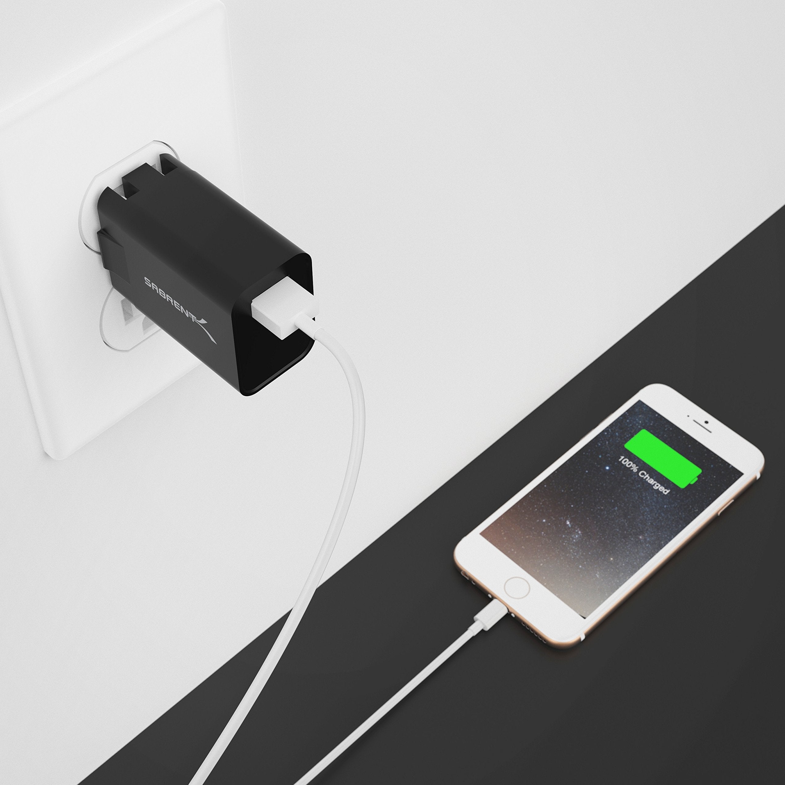 SABRENT Quick Charge 3.0 USB Wall Charger [18W 5V 2.4A QC 3.0] (AX-QCP1)