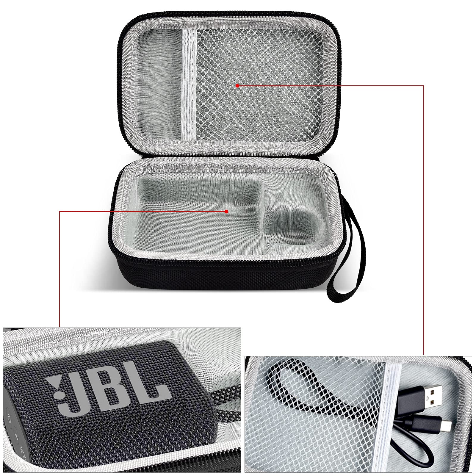 JBL Go 3 Portable Waterproof Wireless Bluetooth Speaker Bundle with Premium Carry Case (Blue Pink)