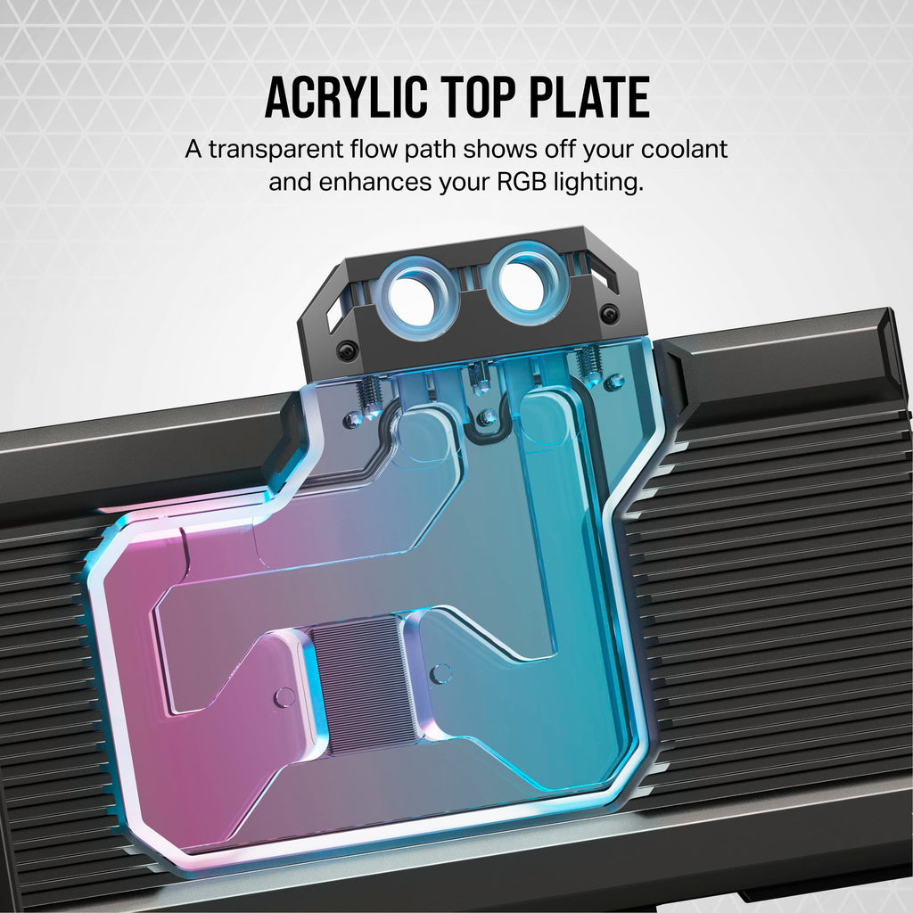 Corsair Hydro X Series XG7 RGB 4080 Founders Edition GPU Water Block � For NVIDIA� GeForce RTX� 4080 FE � CNC Nickel-Platted Copper � 50 Cooling Fins � Included Backplate & ARGB Adapater Cable � Black