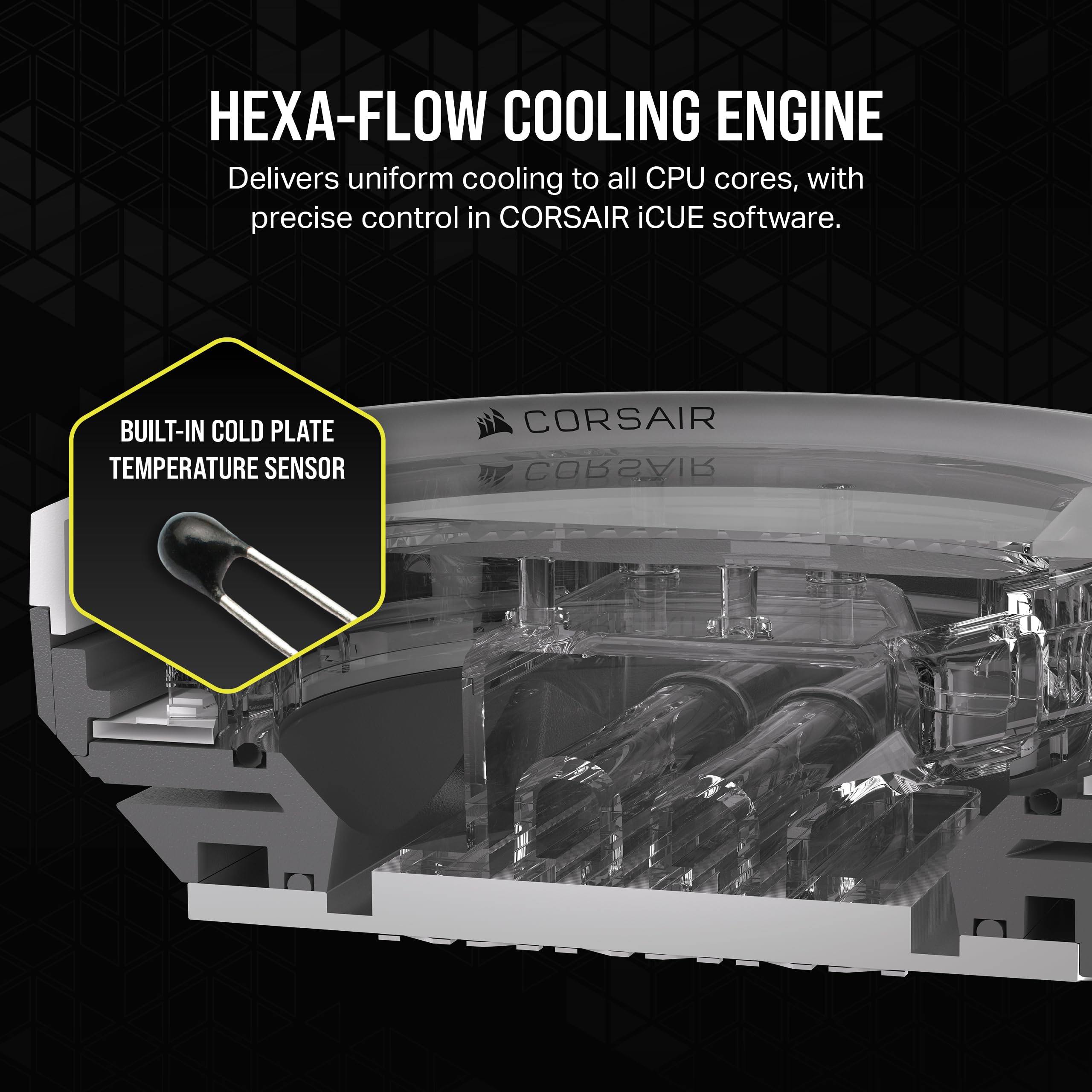 Corsair iCUE LINK XC7 RGB ELITE CPU Water Block - Transparent Flow Chamber - 24 RGB LEDs - Fits Intel® LGA 1700, AMD® AM5 and older - White