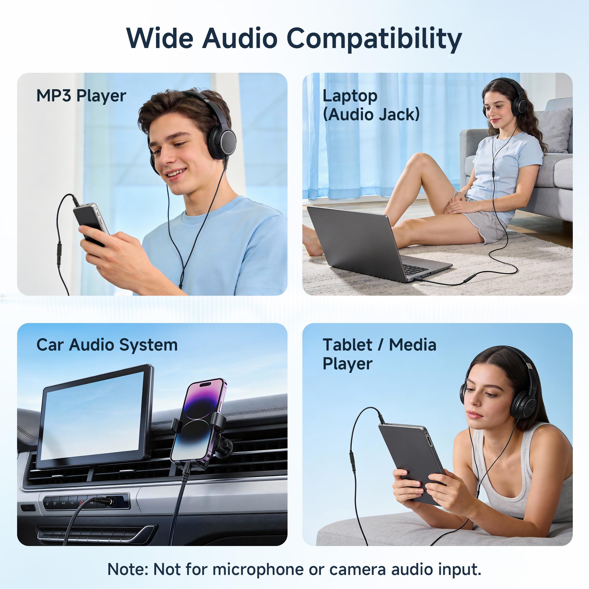 Cable Matters Combo-Pack TRS 2.5 mm and 3.5 mm Headphone Adapter Kit (1X 2.5mm to 3.5mm Converter and 1X 3.5mm to 2.5mm Converter) in Black - 4 Inches