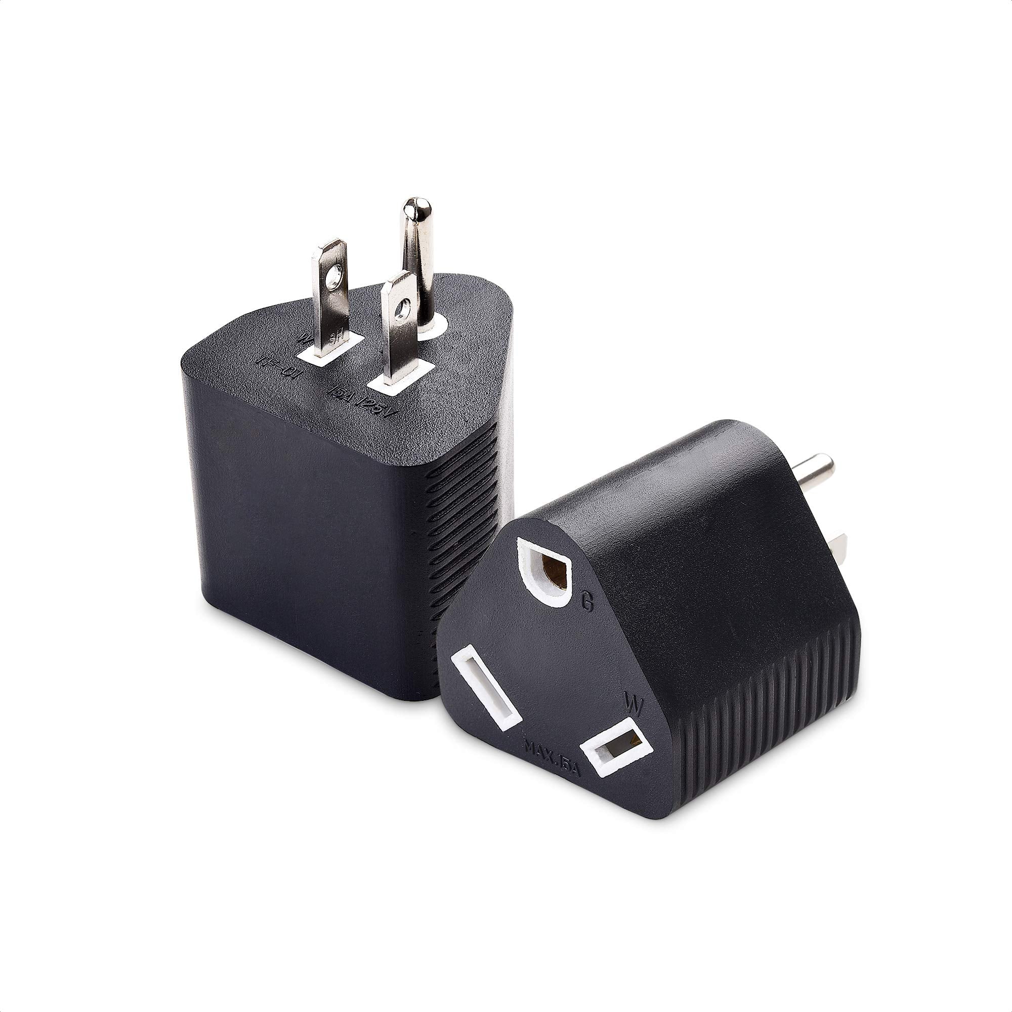 Cable Matters 2-Pack 15 Amp to 3 Prong 30 Amp RV Adapter, 15 AMP RV Plug (NEMA 5-15P to TT-30R)