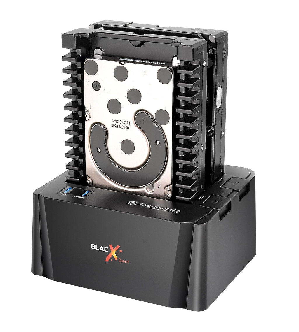 Thermaltake BlacX Duet 2.5”/3.5” SATA I/II/III USB 3.0 External Hard Drive Enclosure Docking Station ST0014U-D,Black