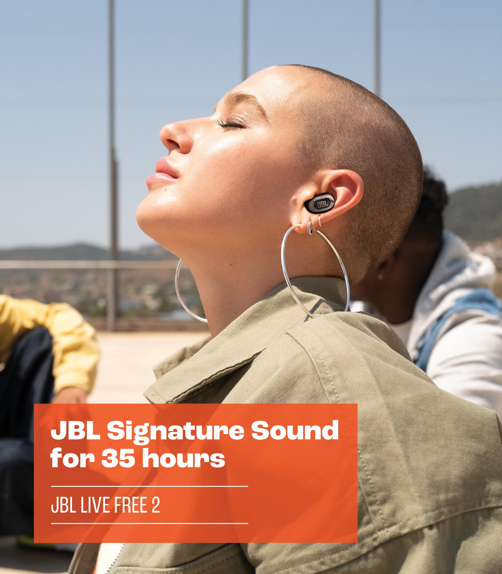 L Live Free 2: 35 Hours Playtime, True Adaptive Noise Cancellation, Intelligent Ambient and Beamforming Microphones (Blue) - Small
